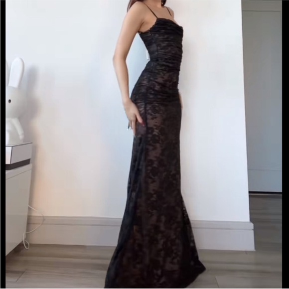 House of CB Artemis Black Maxi Lace Dress - Picture 4 of 14